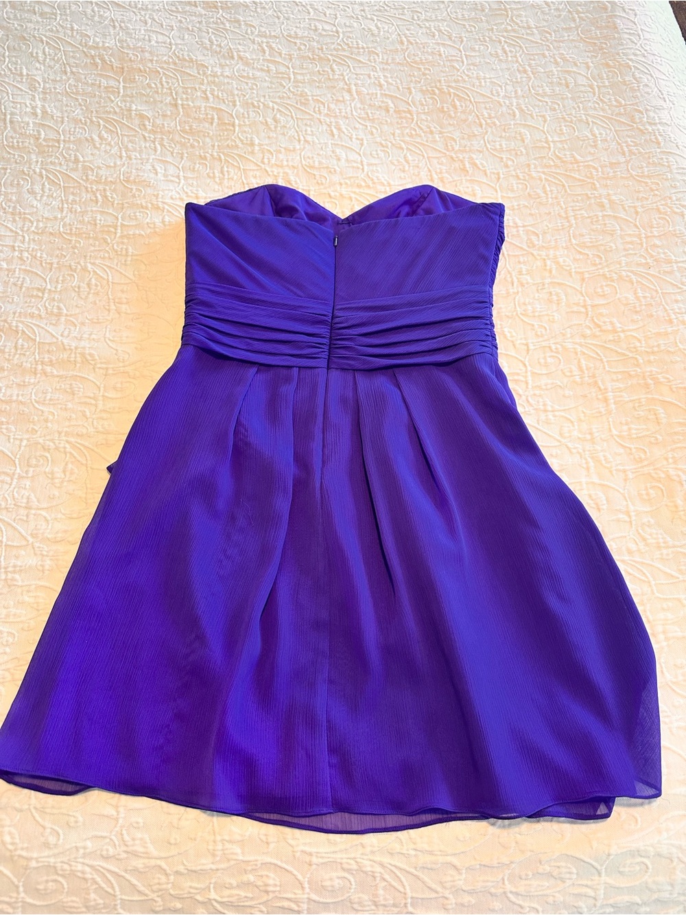 David's Bridal Strapless Royal Purple Party Dress